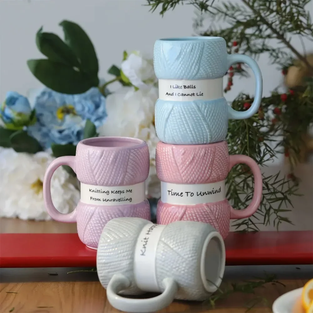 Coffee Tea Knits - Kubek ceramiczny w stylu dzianiny, kubek