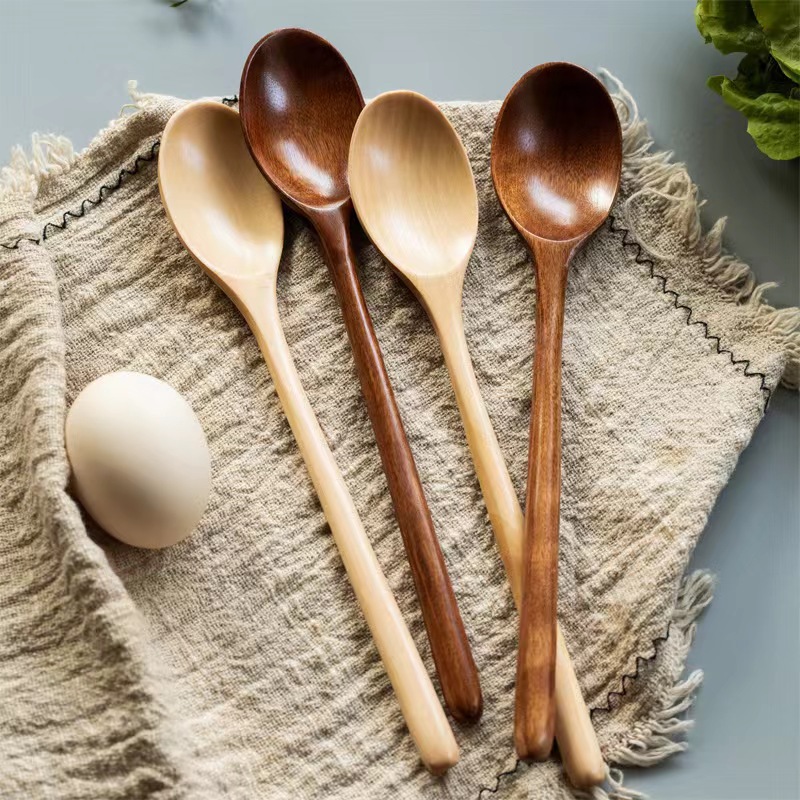Tea Coffee Utensils - 2 szt. Drewniane Łyżki Sztućce Kuchenne