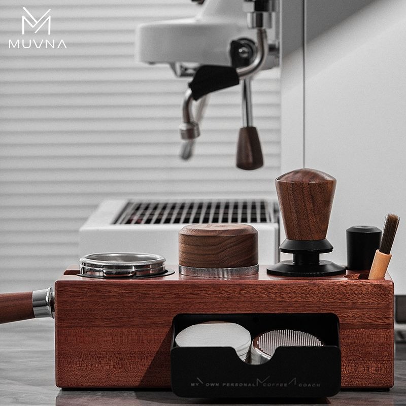 Coffee Tea Espresso - Stacja do ubijania kawy MUVNA, drewniany