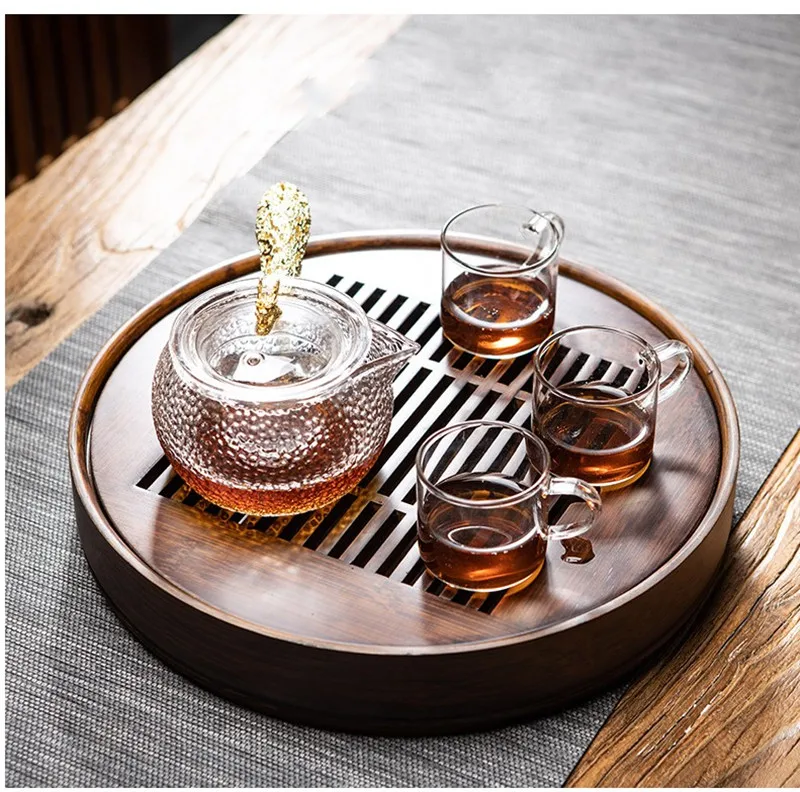 Okrągła taca z motywem kwiatu  – Bamboo Tea Tray recenzja i cena