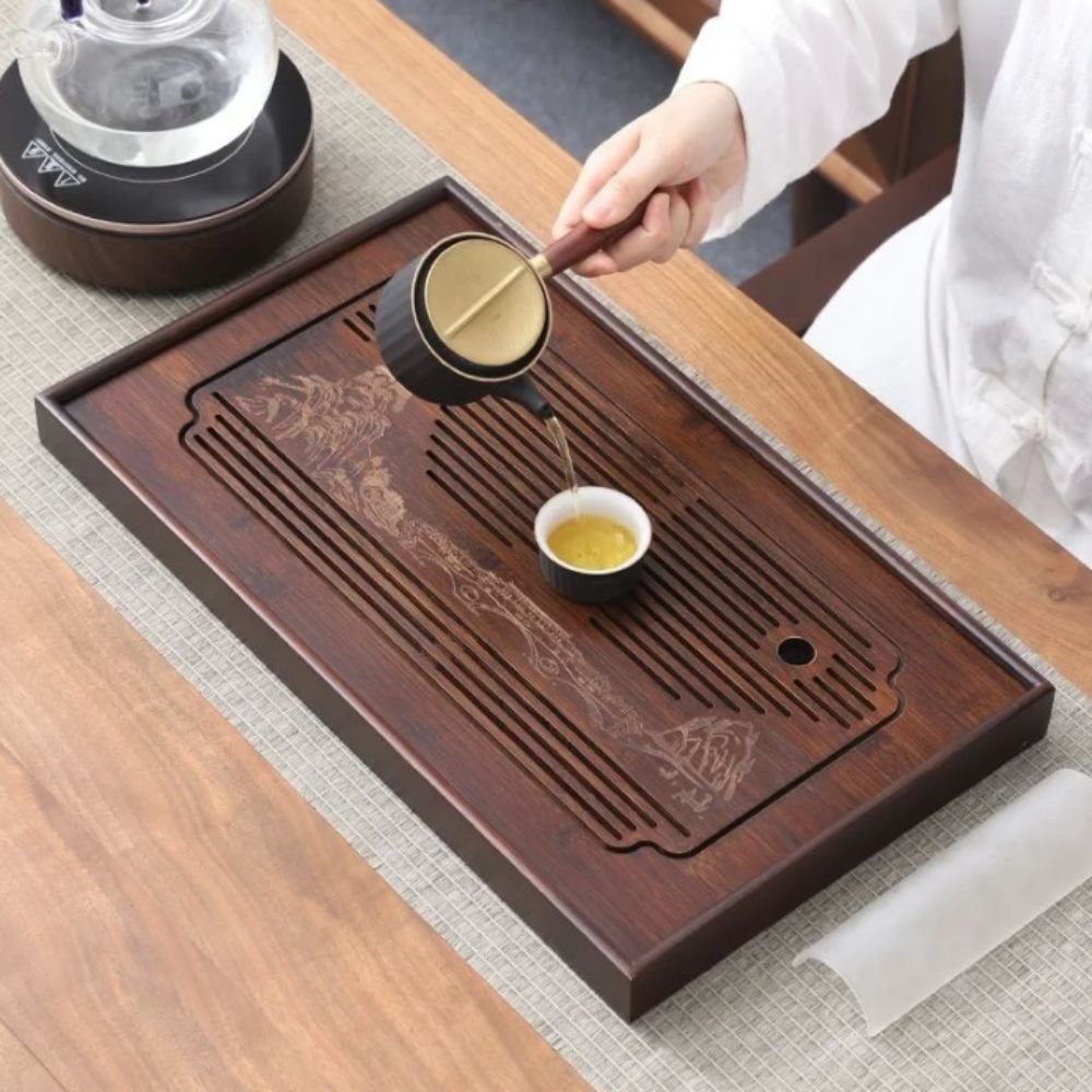 Bambusowa chińska taca do herb – Bamboo Tea Tray recenzja i cena