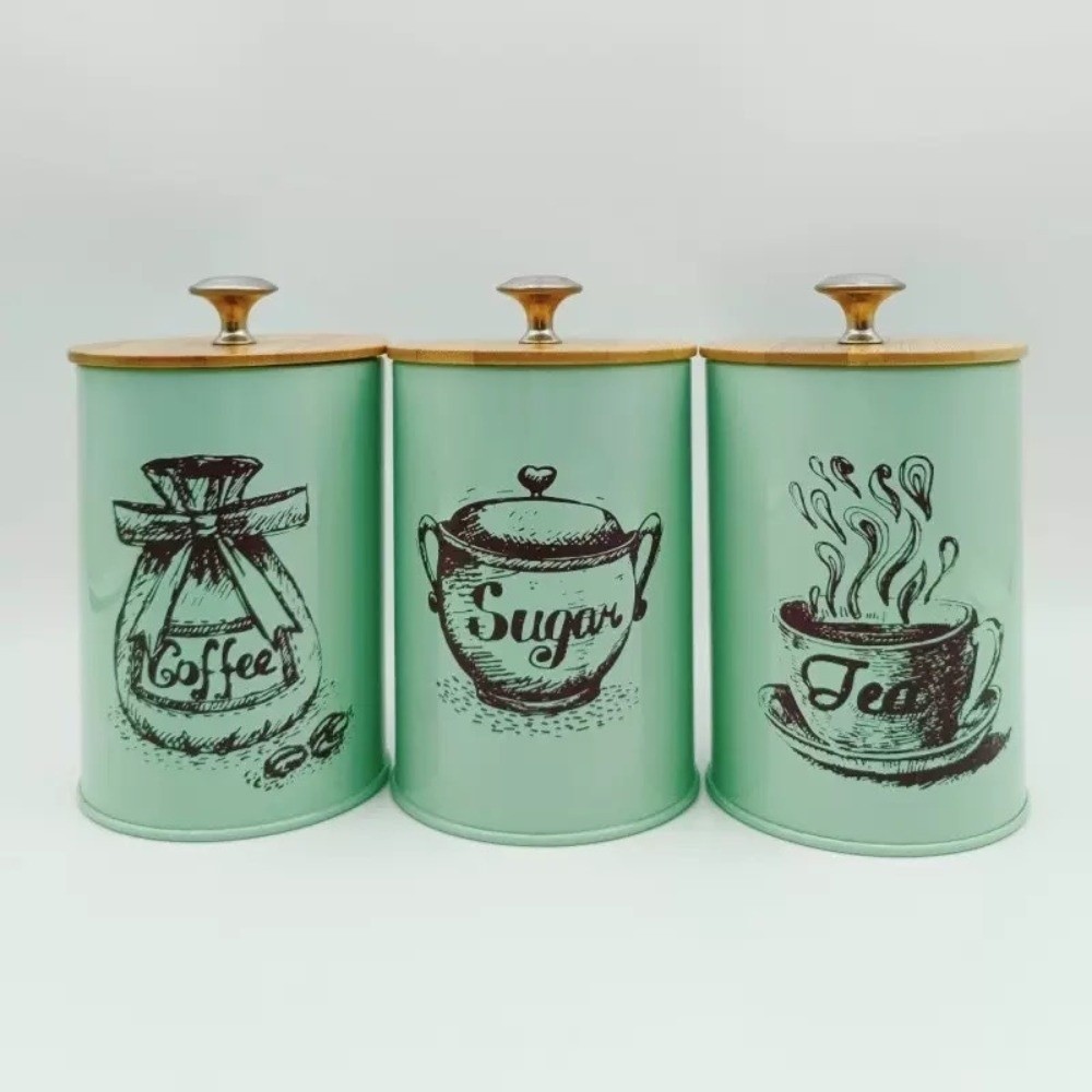 3-częściowy metalowy zestaw po – Coffee Tea Sugar Container Set recenzja i cena