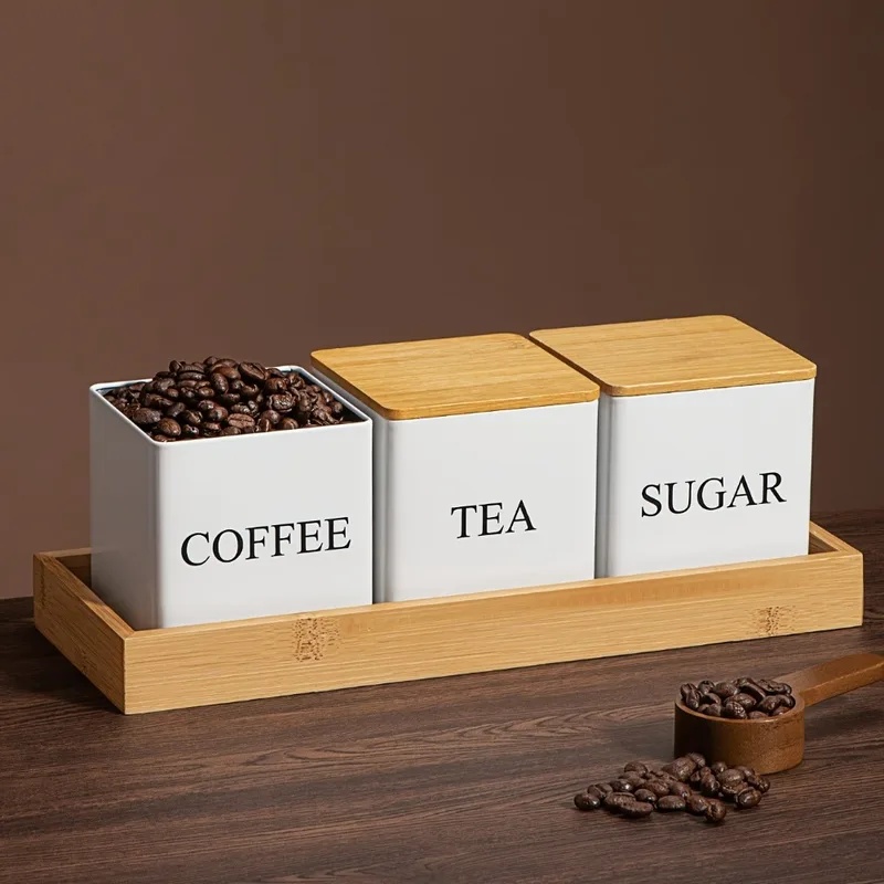 3 sztuki w zestawie, pojemność – Coffee Tea Sugar Container Set recenzja i cena