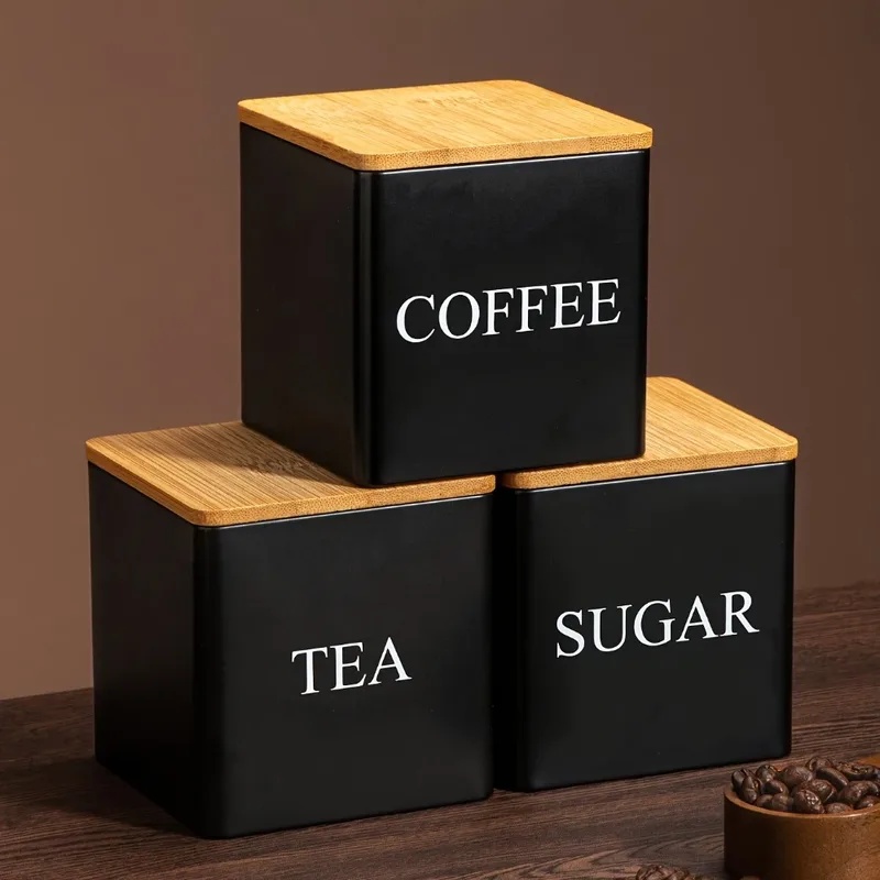 3 sztuki w zestawie, pojemność – Coffee Tea Sugar Container Set recenzja i cena