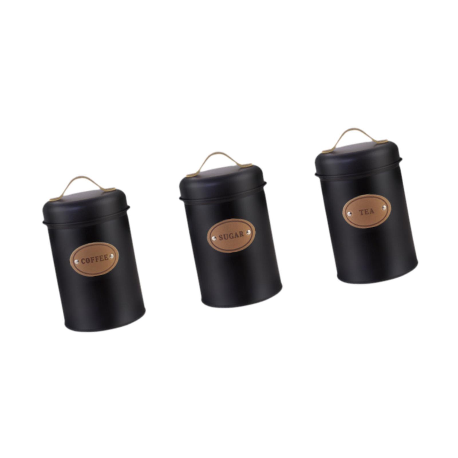 Zestaw metalowych pojemników k – Coffee Tea Sugar Container Set recenzja i cena