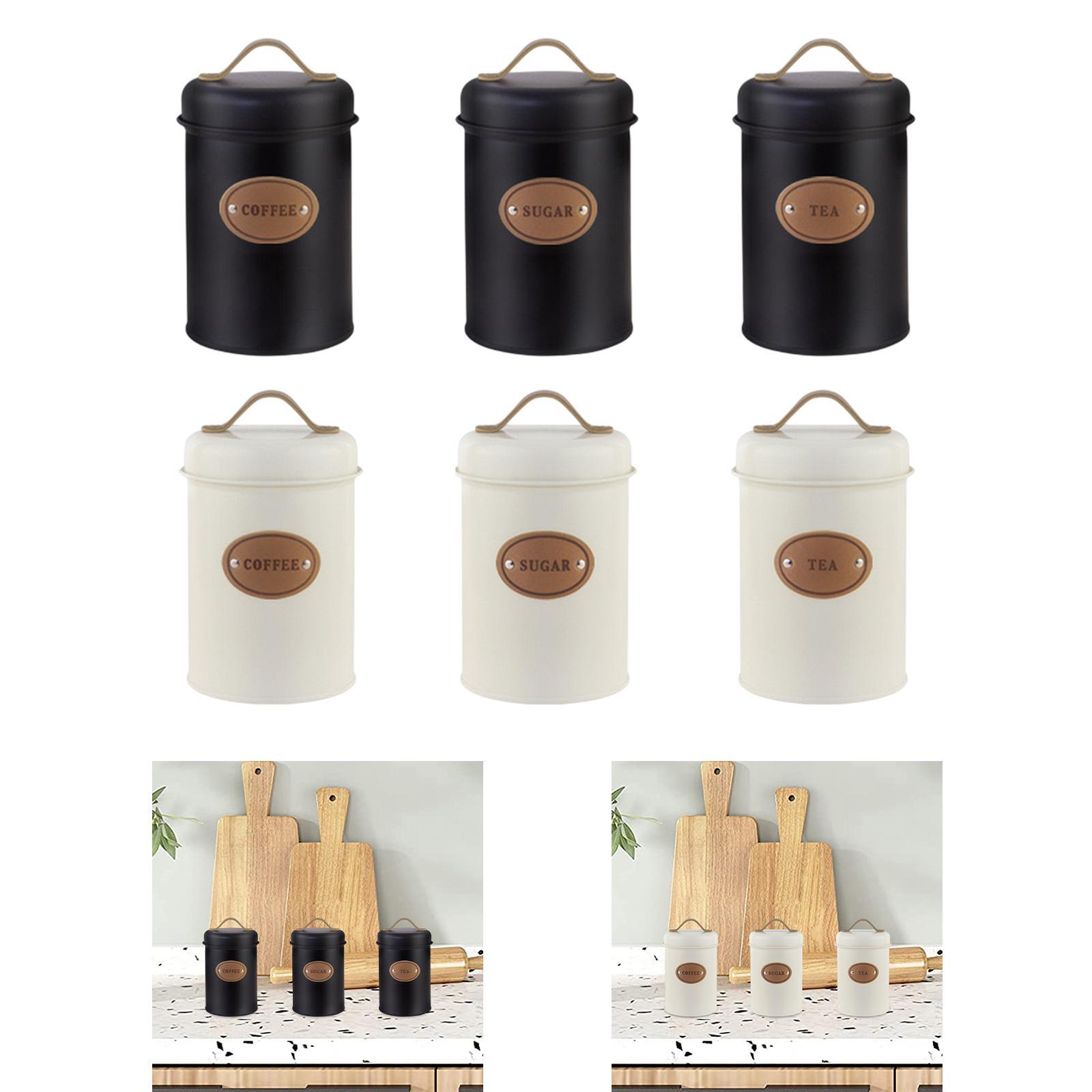 Zestaw metalowych pojemników k – Coffee Tea Sugar Container Set recenzja i cena