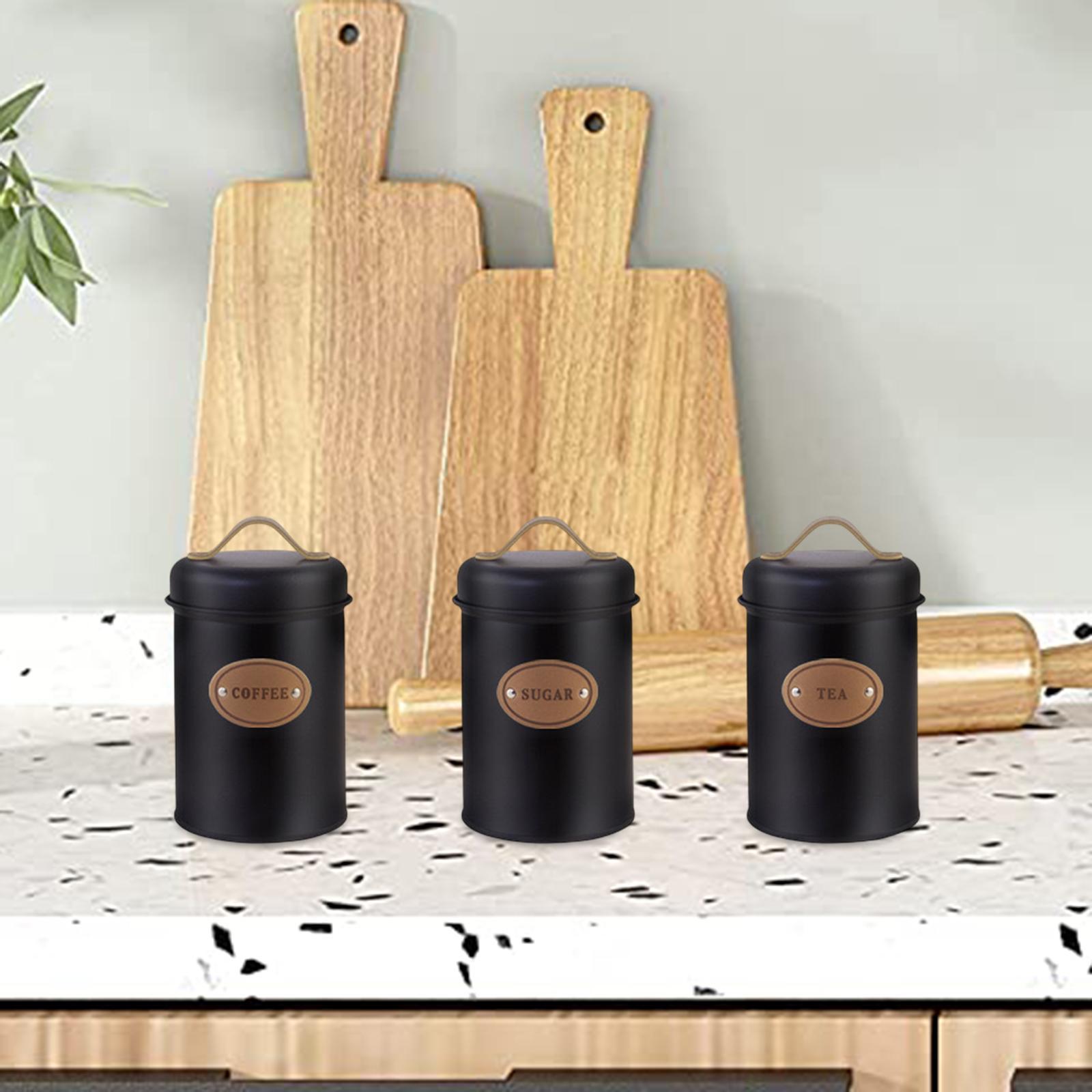 Zestaw metalowych pojemników k – Coffee Tea Sugar Container Set recenzja i cena
