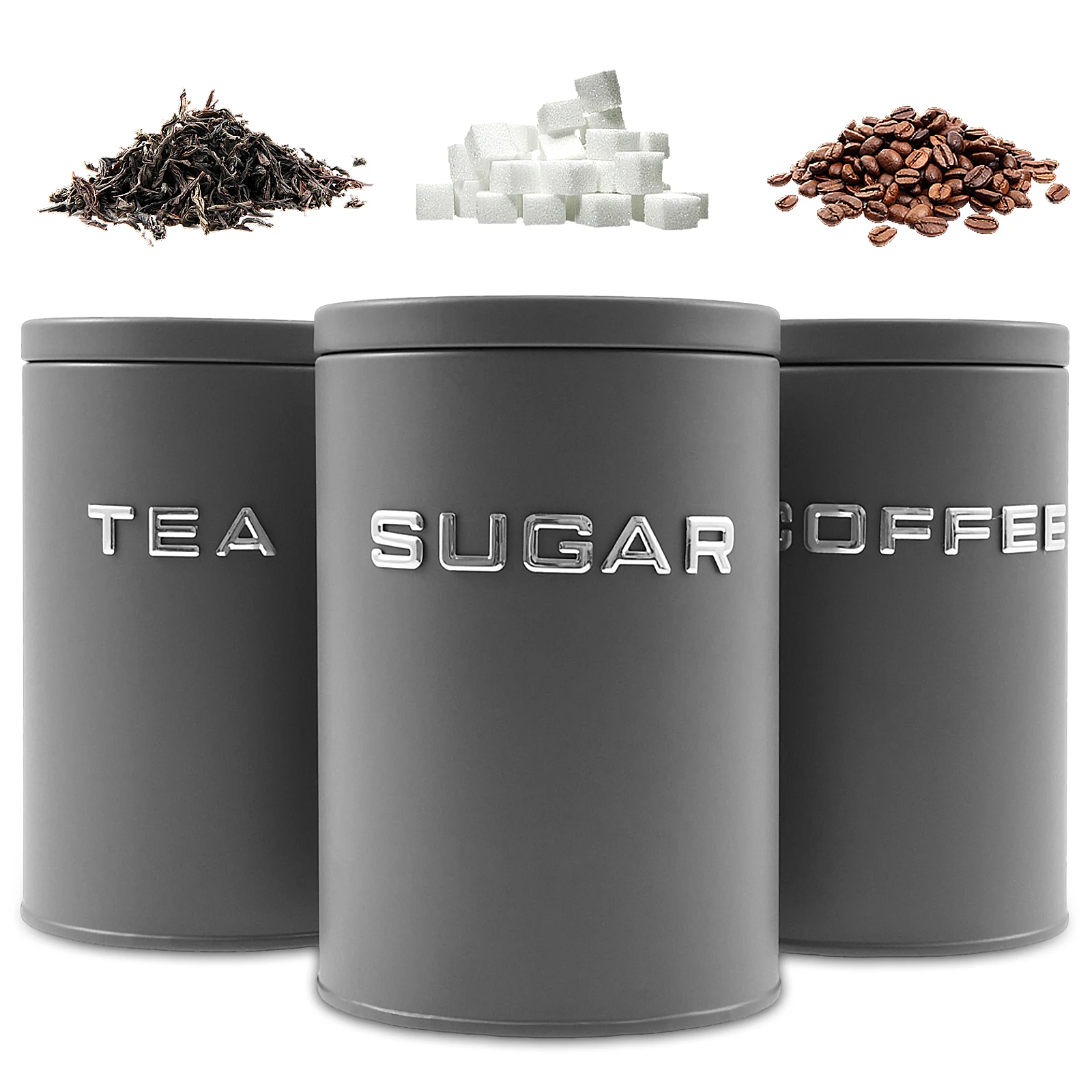 3 szt. Pojemniki na herbatę, k – Coffee Tea Sugar Container Set recenzja i cena
