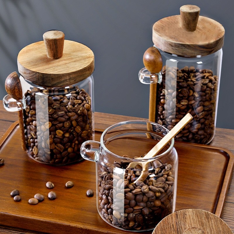 Zestaw słoików szklanych THIVN – Coffee Tea Sugar Container Set recenzja i cena