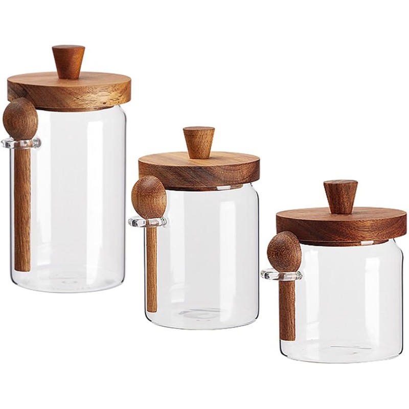 Zestaw słoików szklanych THIVN – Coffee Tea Sugar Container Set recenzja i cena